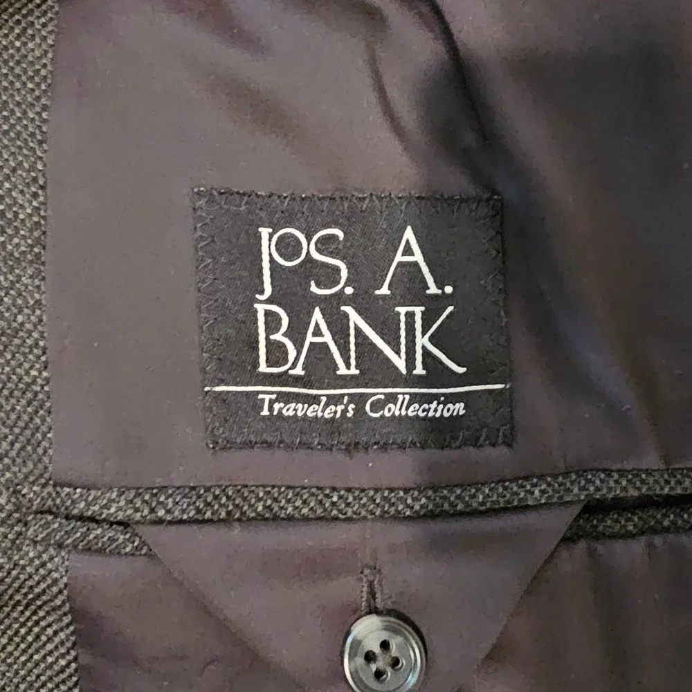 JO'S A BANK Traveler's‎ Collection 44R Wool Suit Jacket Blazer Mens Gray